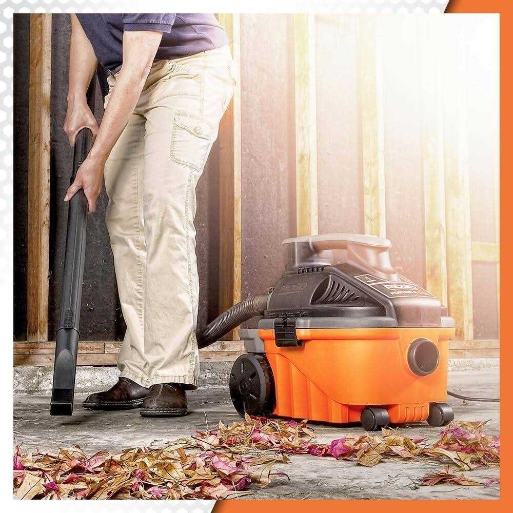 RIDGID 4 gal. 5.0-Peak HP Portable Wet/Dry Shop Vacuum with Filter, Hose, Accessories and Premium Car Cleaning Kit - Image 2