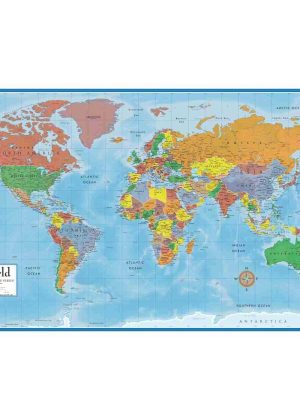 Swiftmaps 24h x 36w World Premier Wall Map Poster Mural