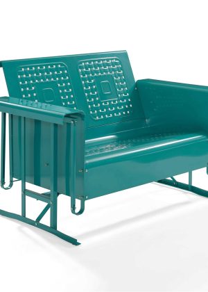 Crosley Bates Outdoor Metal Loveseat Glider
