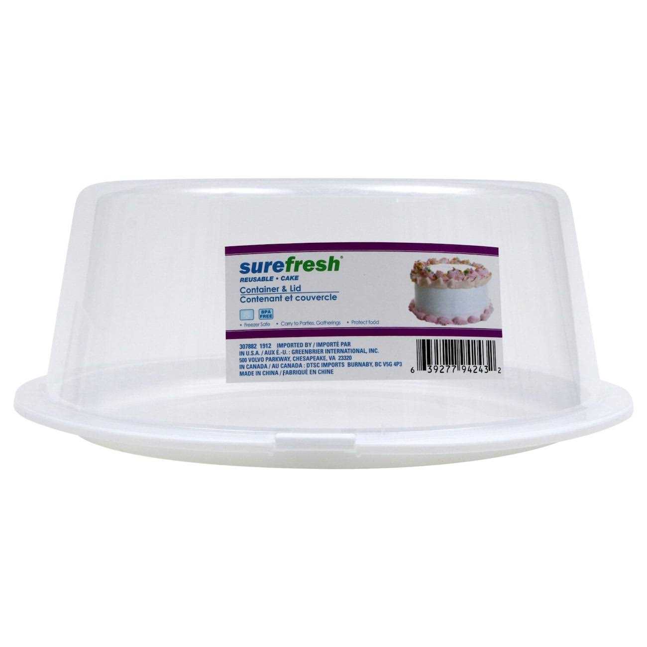 Sure Fresh Reusable Plastic Cake Container with Lid - Image 2