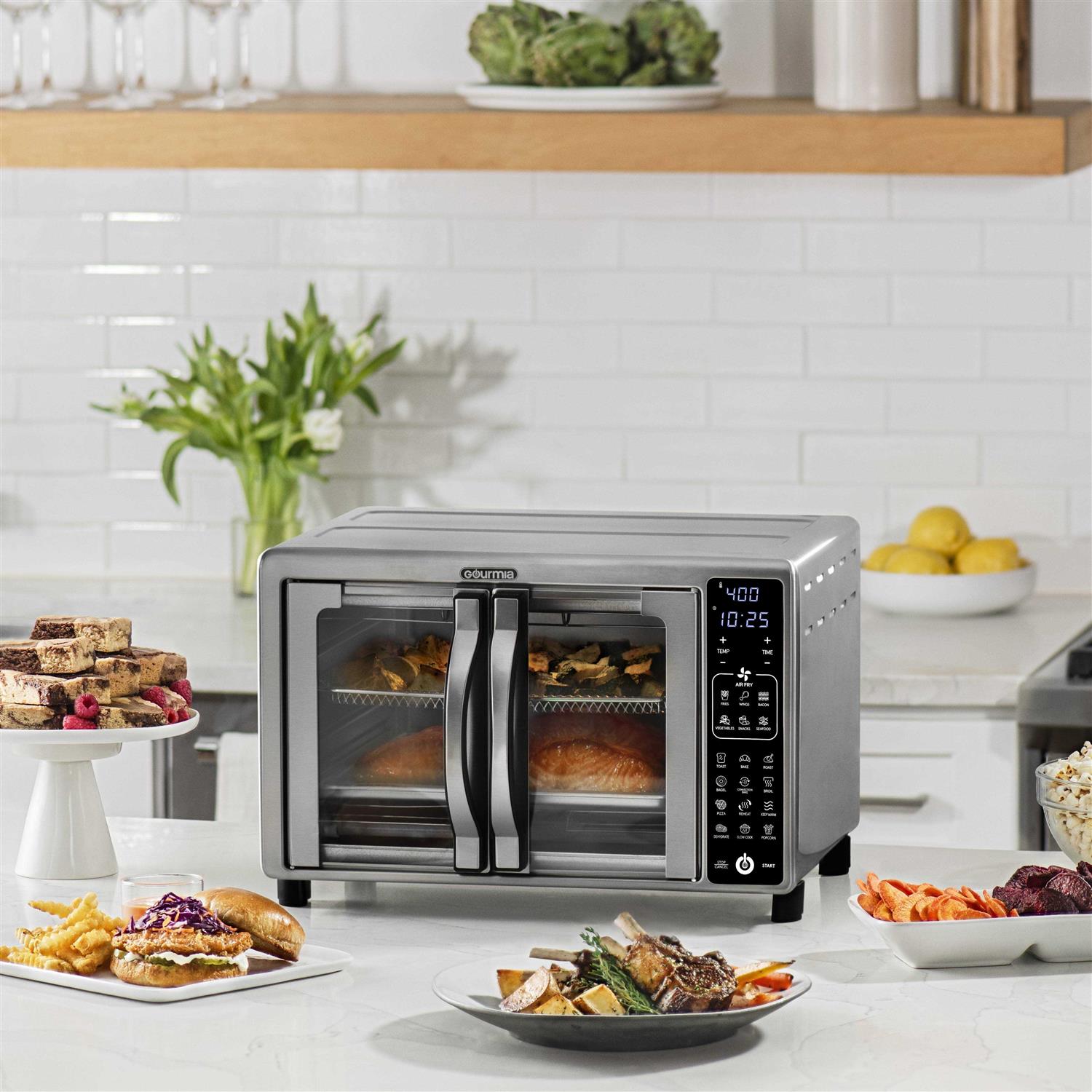 Gourmia Digital Air Fryer Toaster Oven with Single-Pull French Doors - Image 5