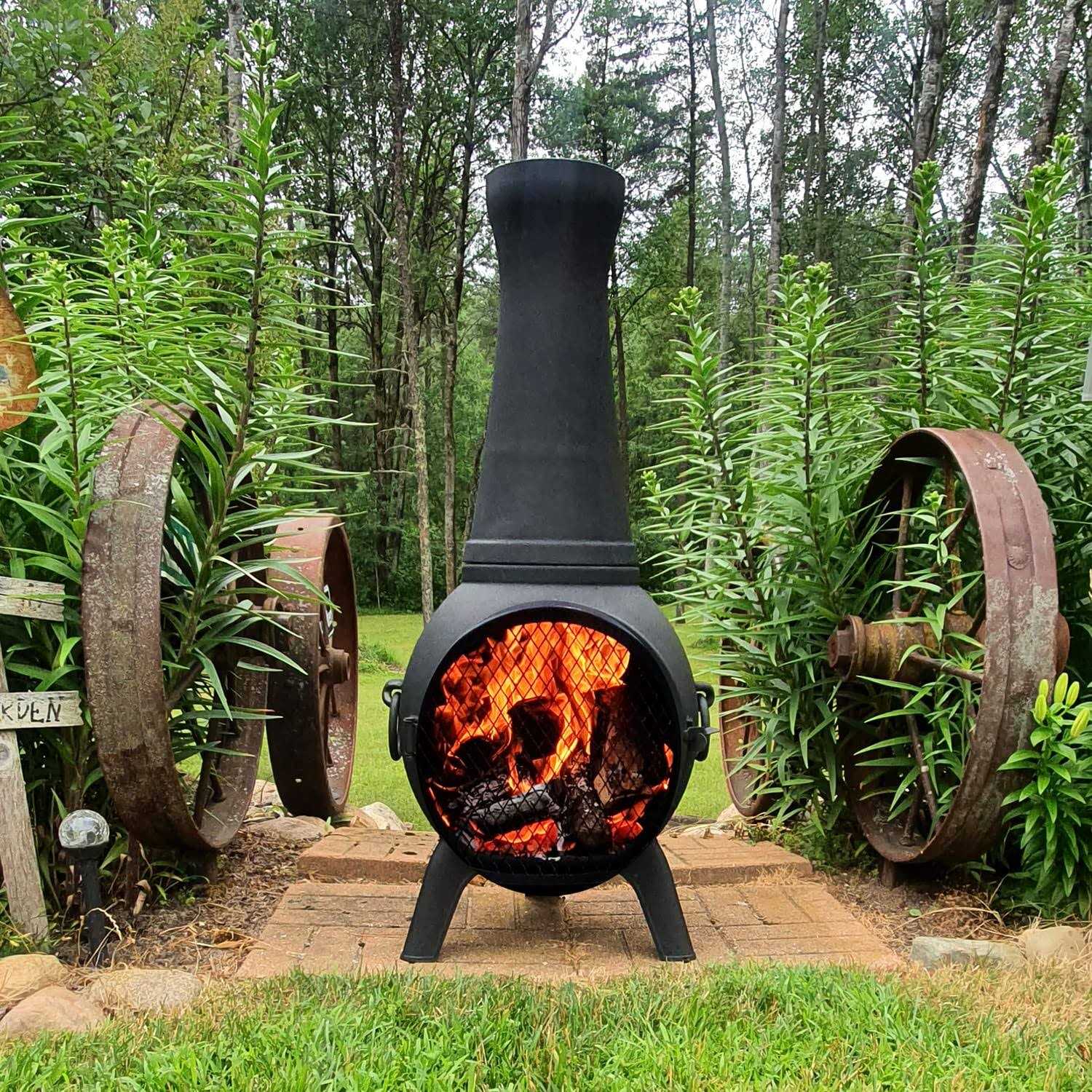 The Blue Rooster Prairie Fire Chiminea Outdoor Fireplace - Image 3