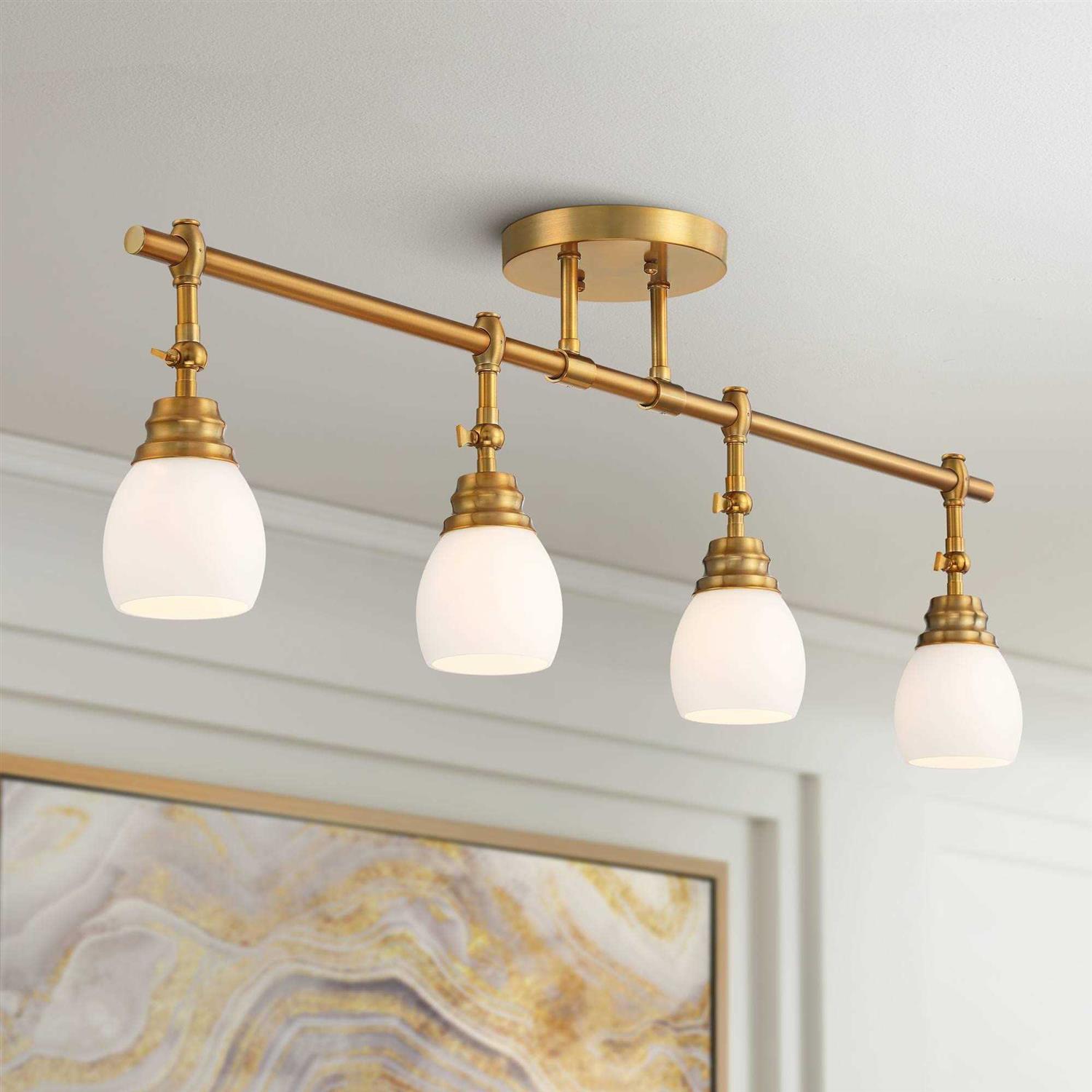Pro Track Elm Park 4-Head Wall or Ceiling Track Light Fixture Kit Spot-Light Directional Adjustable