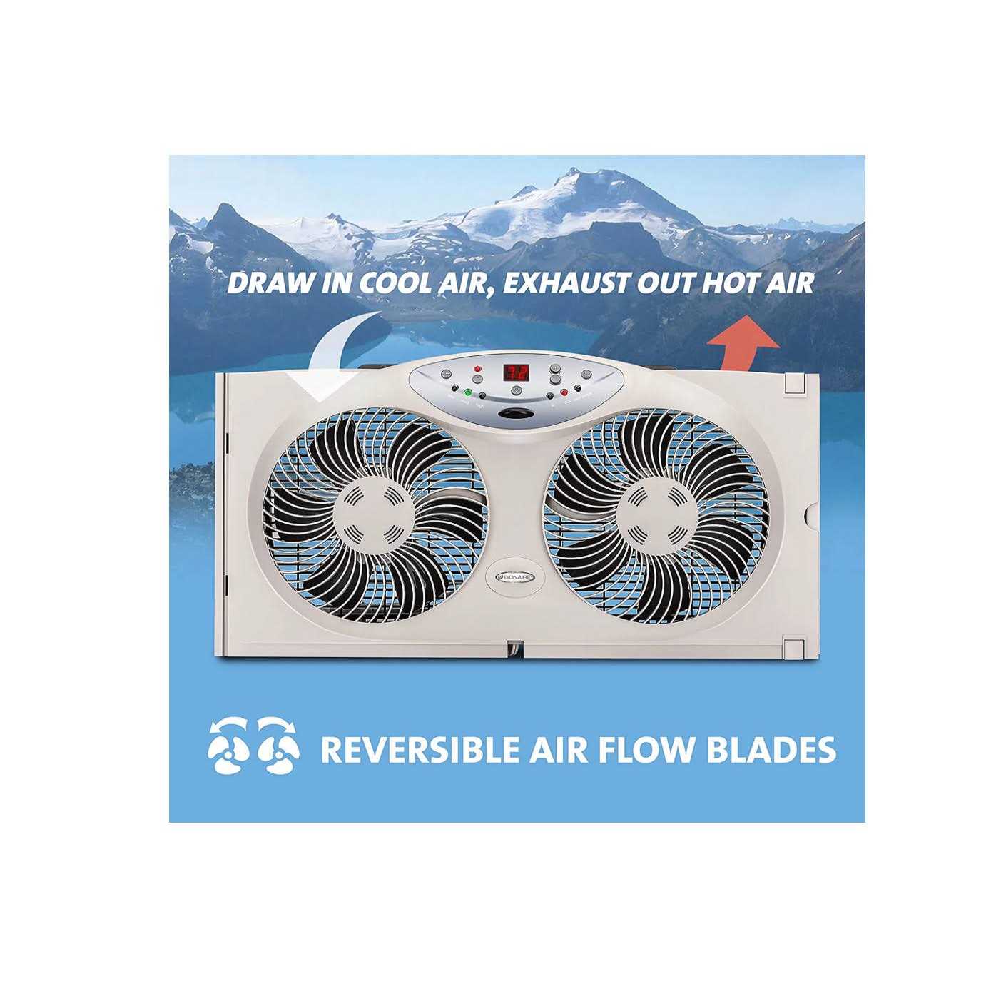 BIONAIRE Premium Digital 8.5 Twin Window Fan - Image 2