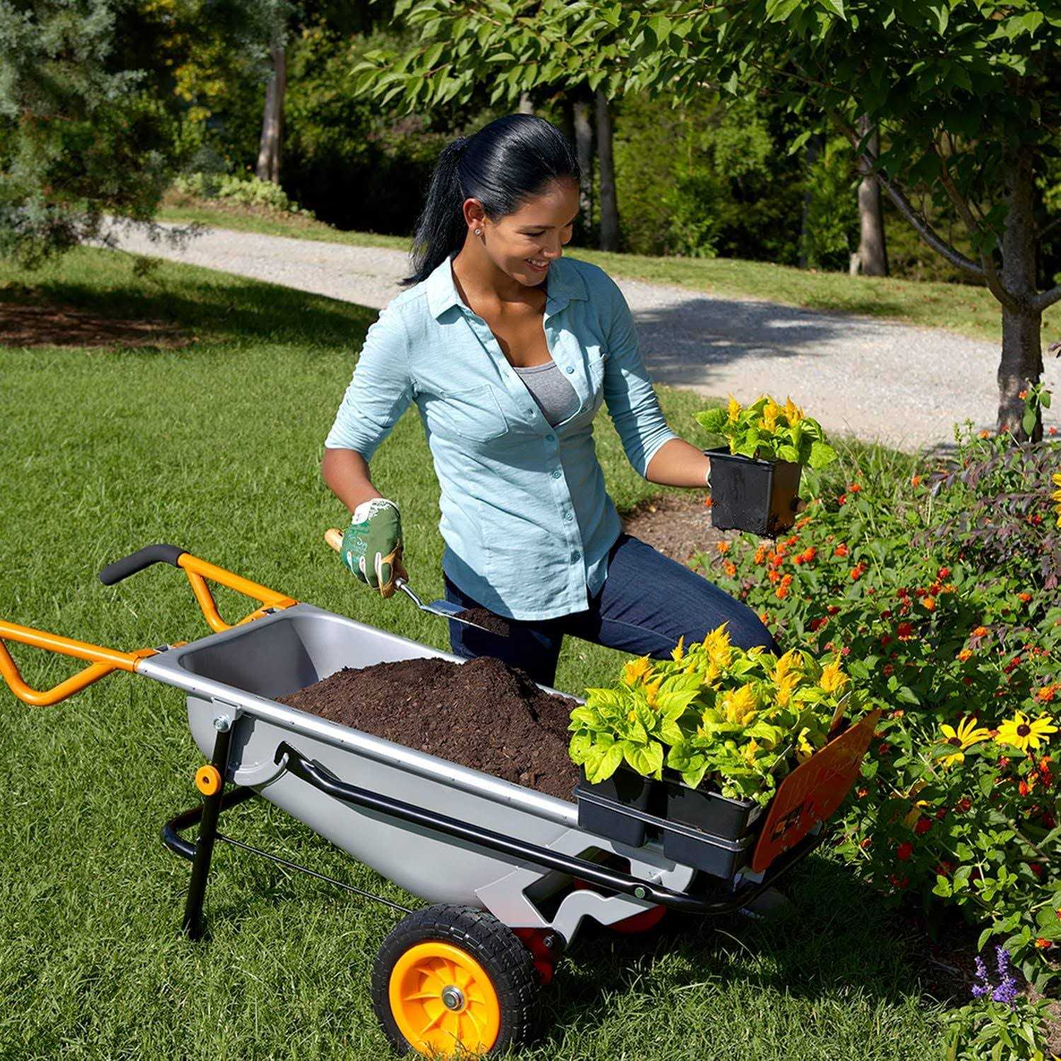 Worx WG050 Aerocart 8-in-1 Yard Cart Wheelbarrow Dolly - Image 4