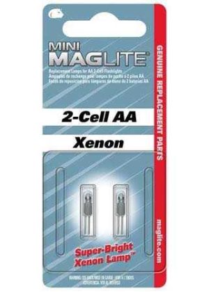 Maglite Replacement Lamps for 2-Cell AA Mini Flashlight LM2A001