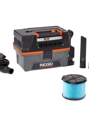 RIDGID 3 Gallon 18-Volt Cordless Handheld NXT Wet/Dry Shop Vacuum with Filter, Expandable Hose and Accessories HD0318