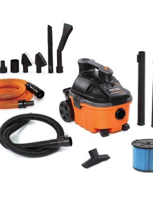 RIDGID 4 gal. 5.0-Peak HP Portable Wet/Dry Shop Vacuum with Filter, Hose, Accessories and Premium Car Cleaning Kit