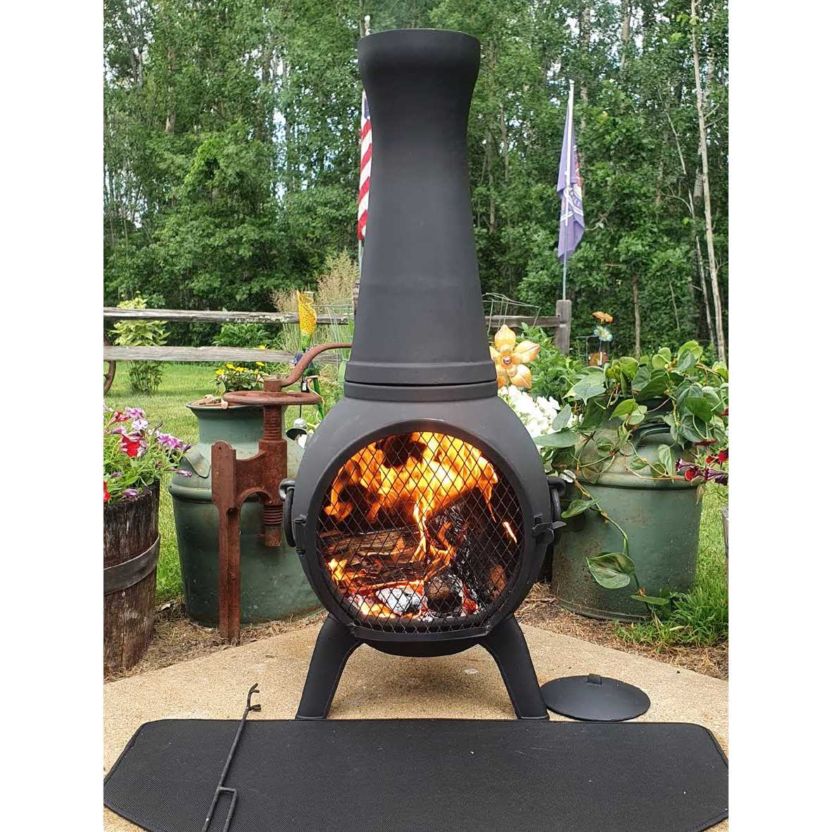 The Blue Rooster Prairie Fire Chiminea Outdoor Fireplace - Image 2