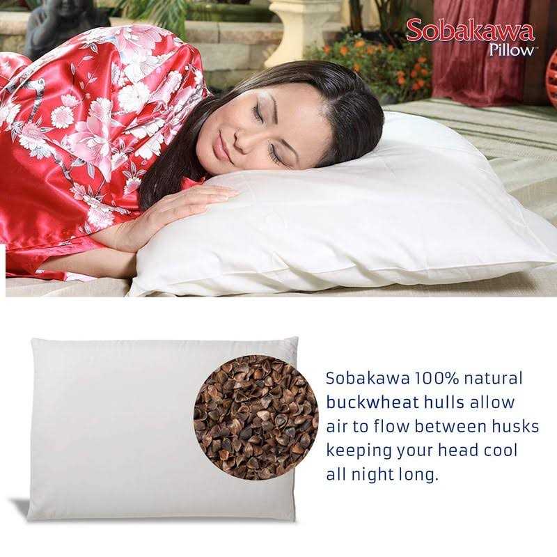Sobakawa Traditional Buckwheat Size Pillow Organic Cotton with Natural Technology for Cool Sleep, Neck Support for Back and Side Sleepers - Image 5
