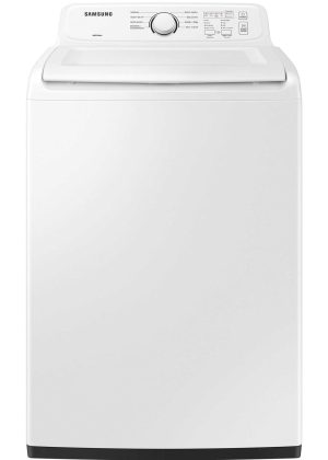 Samsung White Top Load Laundry Pair with WA41A3000AW 27 Washer and DVE41A3000W 27 Electric Dryer