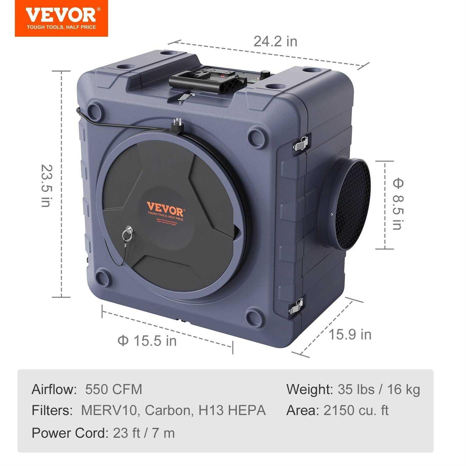 VEVOR Air Scrubber with 3-Stage Filtration KQXDQJ3550CFMCXVVV1 - Image 4