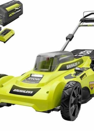 Ryobi 20 in. 40-Volt Brushless Lithium-Ion Cordless Battery Walk Behind Push Lawn Mower 6.0 Ah Battery/Charger Included