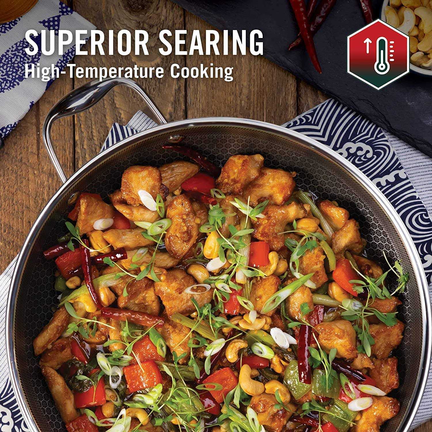 HexClad Cookware 14 Hybrid Wok with Lid - Image 2