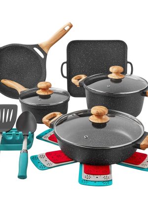 The Pioneer Woman Prairie Signature 14-Piece Cast Aluminum Cookware Set