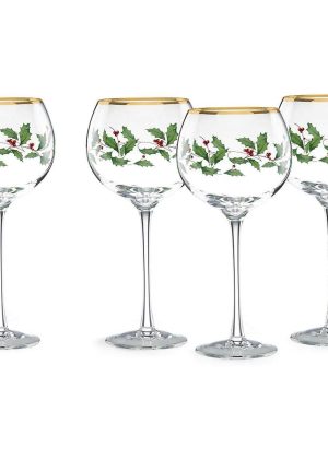 Lenox 4-Piece Holiday Wine Glass Set