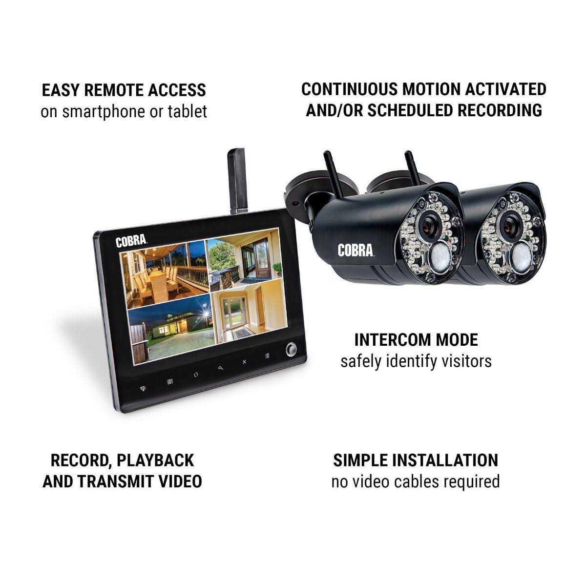 Cobra 4 Channel Wireless Surveillance System with 2 Cameras - Image 2