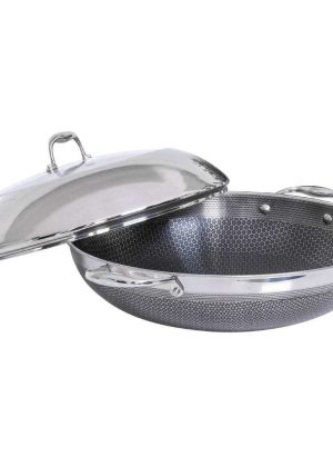 HexClad Cookware 14 Hybrid Wok with Lid