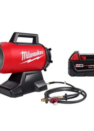 Milwaukee M18 70,000 BTU Forced Air Propane Heater with 5.0Ah Battery
