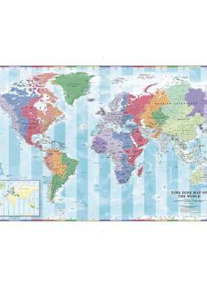 Time Zone Wall Map of The World