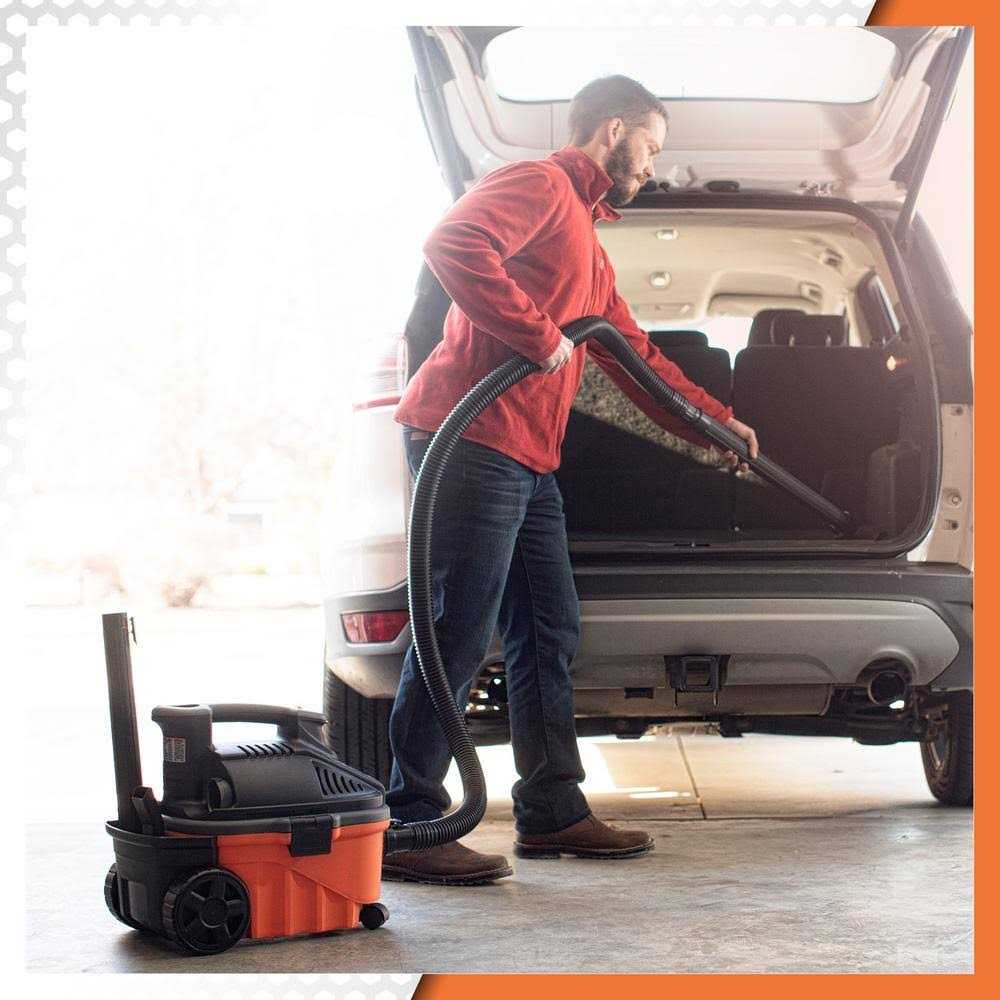 RIDGID 4 gal. 5.0-Peak HP Portable Wet/Dry Shop Vacuum with Filter, Hose, Accessories and Premium Car Cleaning Kit - Image 3