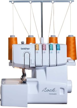 1034D Serger, Heavy-Duty Metal Frame Overlock Machine, 1,300 Stitches Per Minute, Removeable Trim Trap, 3 Included Accessory Feet