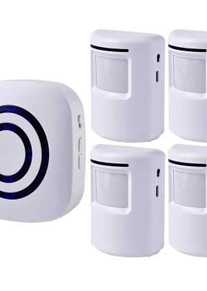 Seanme Motion Sensor Alarm Wireless Driveway Alarm Home Security Business Detect Alert with 4 Sensor and 1 Receiver38 Chime Tunes
